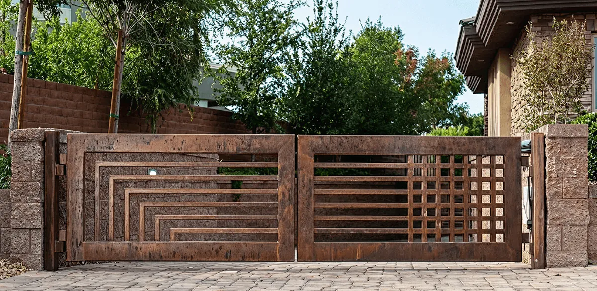 Custom driveway gate installation for a home entrance in Riverside, CA